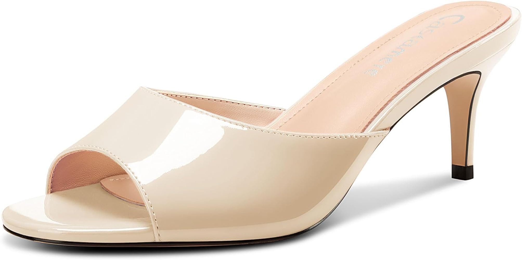 Castamere Women's Heeled Sandals Round Open Toe Kitten Heels Slip On Mules for Prom Party Wedding... | Amazon (US)