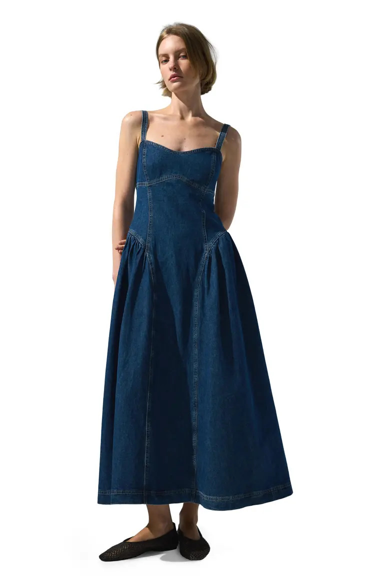 Flared-skirt Denim Dress (Women) | Nordstrom | Nordstrom