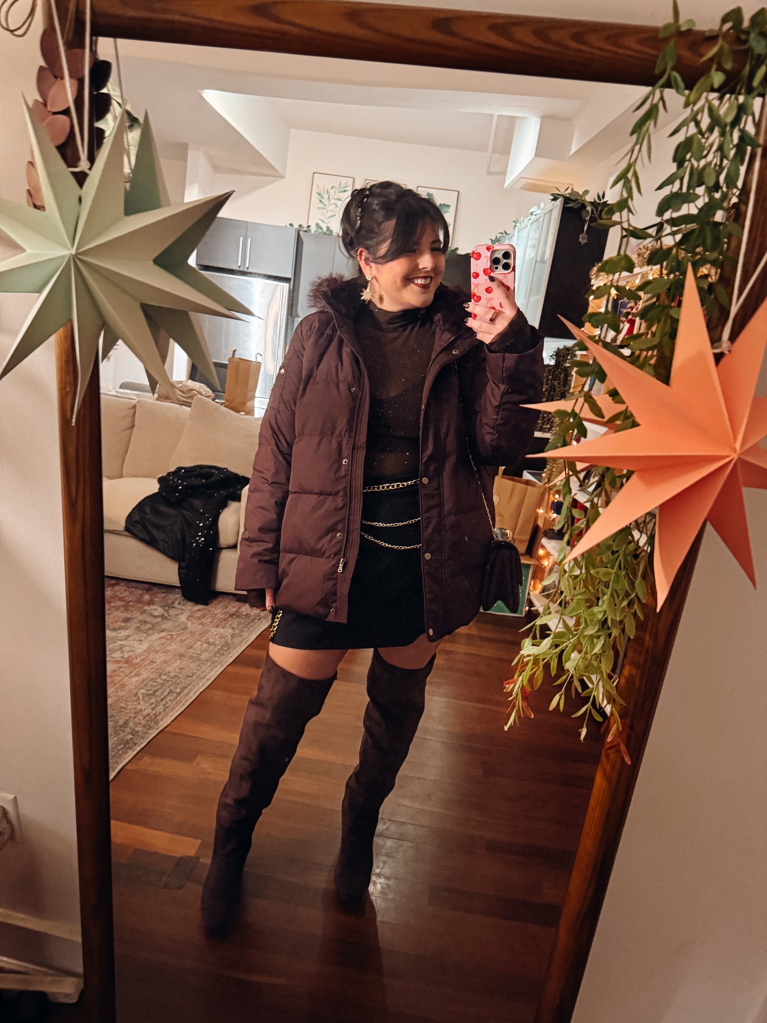 Feeling like a hot tamale 😆 absolutely obsessed with this look! I’m wearing the coat in xxl and it’s on sale! 

#LTKSeasonal #LTKSaleAlert #LTKPlusSize