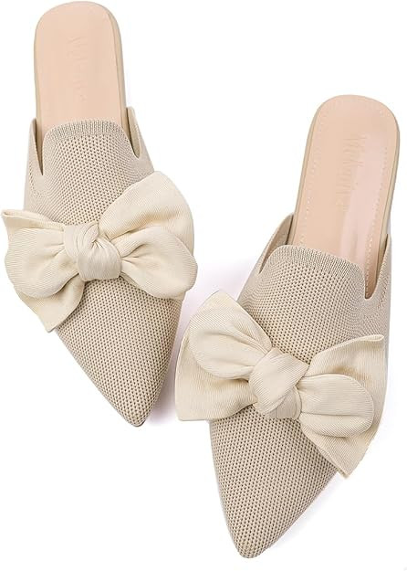 Pointed Toe Mules for Women Flats Comfortable Dressy Casual Loafers Shoes Tassel Trim Backless Fl... | Amazon (US)