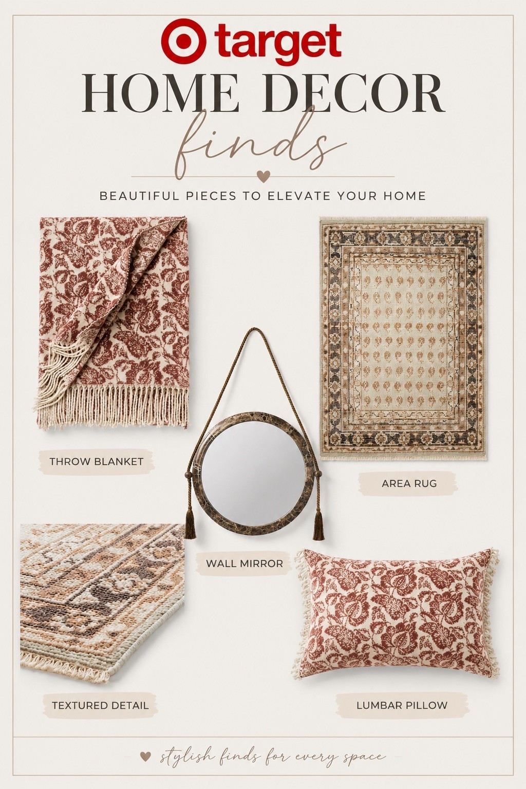 Target is really showing off with these home decor finds. 🤍

The warm tones, vintage-inspired details, and cozy textures are giving all the high-end designer vibes without the designer price tag.

These are the pieces that make a home feel collected, cozy, and lived in—and I’m obsessed with every single one.

✨ Which piece are you adding to your cart first?

Follow me on LTK for more home decor finds and styling inspiration!

#LTKU #LTKHome #LTKSeasonal