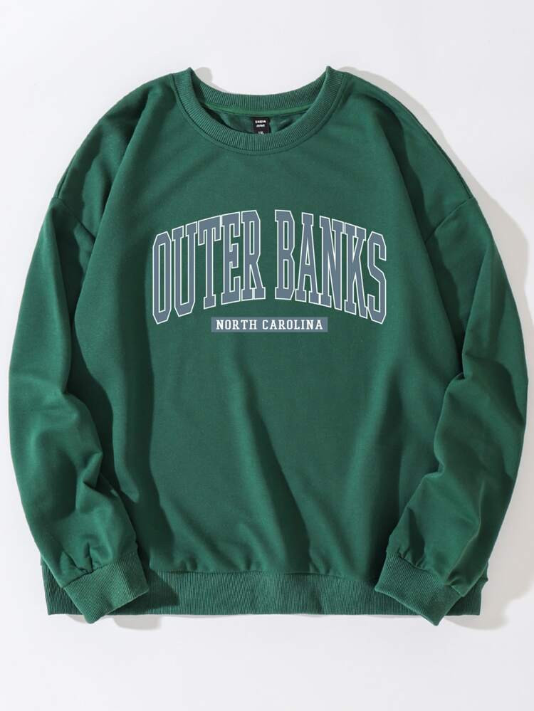 Plus Letter Graphic Drop Shoulder Sweatshirt | SHEIN