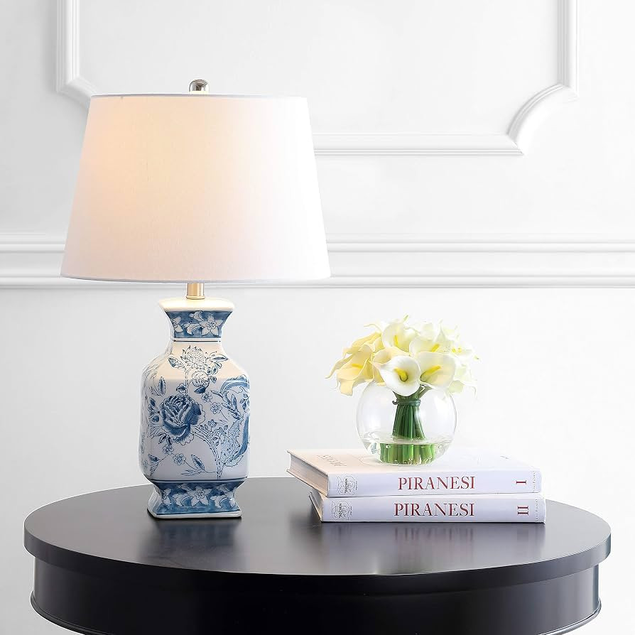 Safavieh Lighting Collection Mayson Blue/ White Chinoiserie 24-inch Bedroom Living Room Home Offi... | Amazon (US)