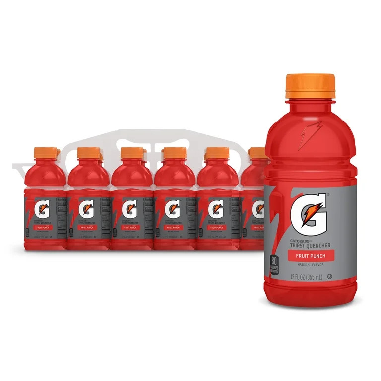 Gatorade Thirst Quencher Electrolyte Sports Drink, Fruit Punch, 12 fl oz, 12 Count Bottles\u200b | Walmart (US)