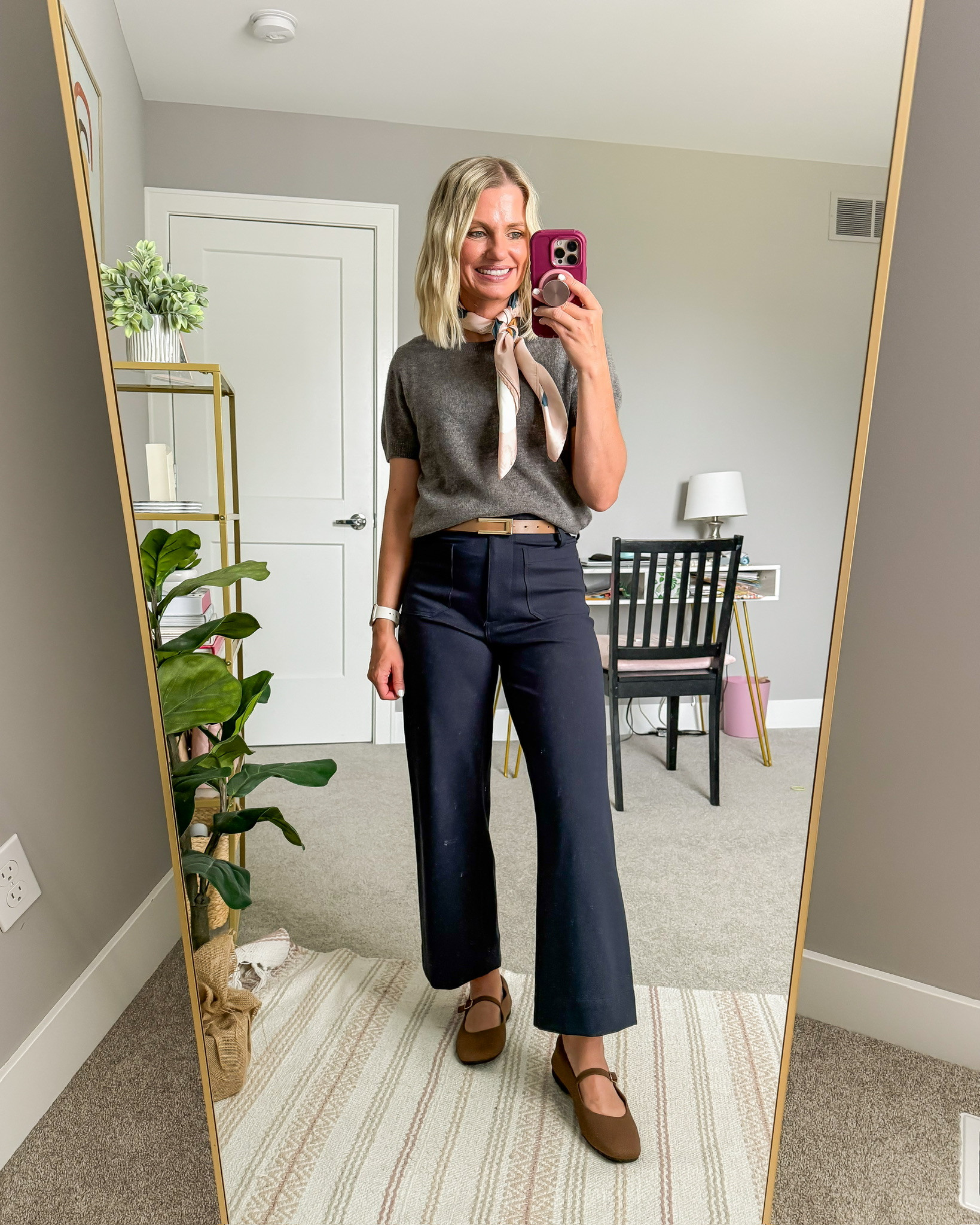Teacher outfit idea for fall. How to style a scarf for work.

#LTKootd #LTKWorkwear #LTKSeasonal