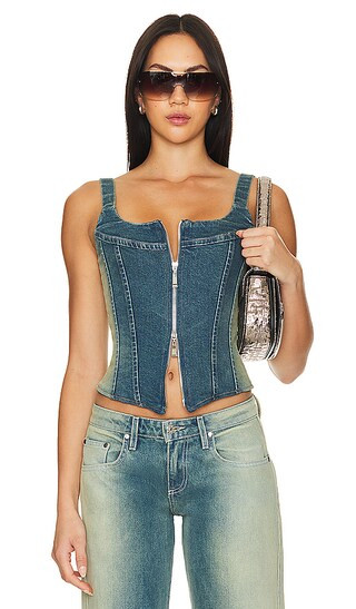 Rainy Corset in Olio Spray | Revolve Clothing (Global)