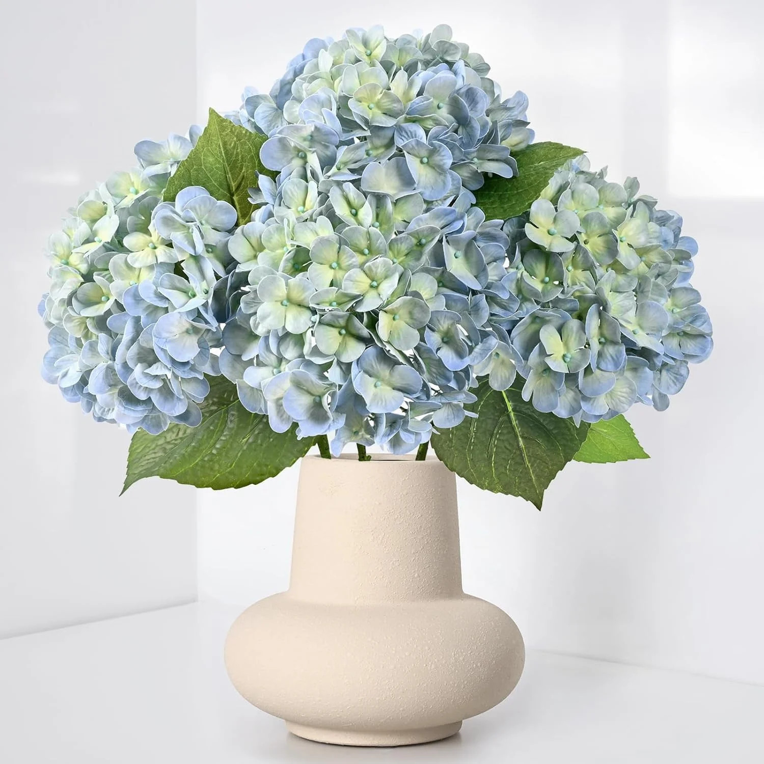 Waipfaru 4Pcs Hydrangea Artificial Flowers,20" Faux Hydrangea Flower with Stems,Full Latex Real T... | Walmart (US)