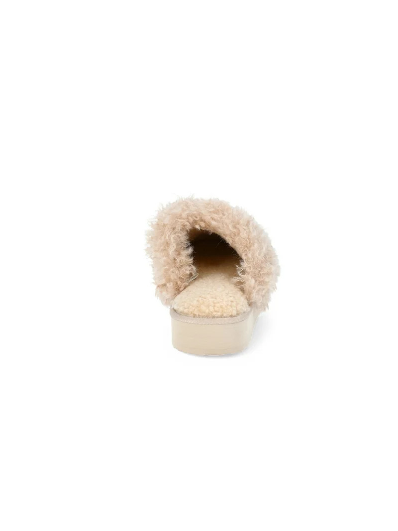 No Boundaries Women's Fuzzy Platform Slippers | Walmart (US)