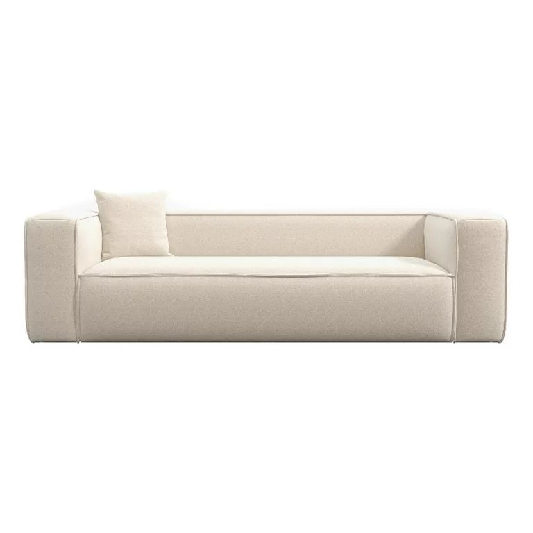 Bellevue Modern Living Room Furniture Boucle Fabric Sofa  Couch in Ivory | Walmart (US)