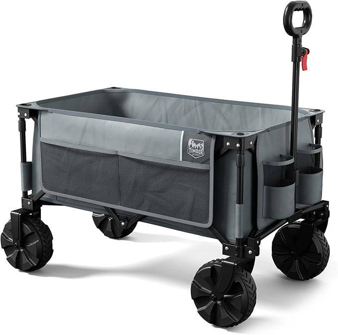 TIMBER RIDGE Outdoor Collapsible Wagon Utility Folding Cart Heavy Duty All Terrain Wheels for Sho... | Amazon (US)