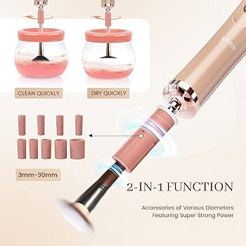 Electric Makeup Brush Cleaner and Dryer Machine - Super Fast Clean and Dry Make Up Brushes - Auto... | Amazon (US)