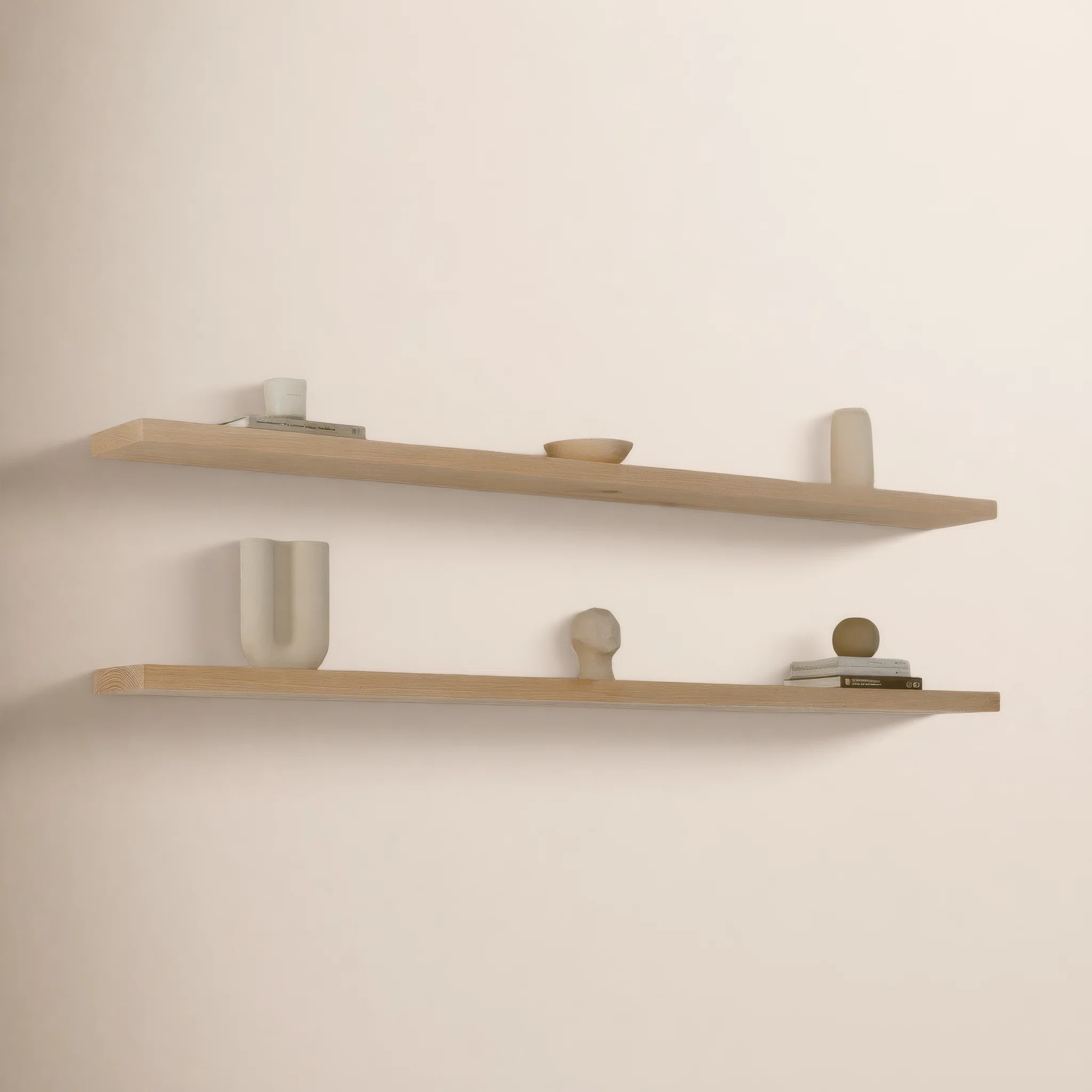Nineveh Solid White Oak Floating Shelves (Set of 2) | AllModern
