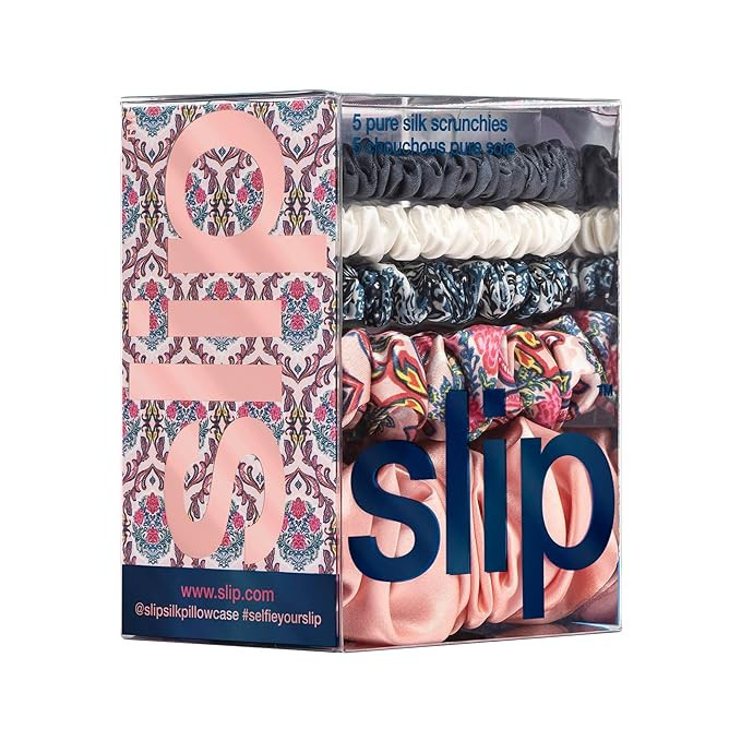 Slip Silk Pure Silk Scrunchies - Abbey Set - 100% Pure 22 Momme Mulberry Silk Scrunchies for Wome... | Amazon (US)