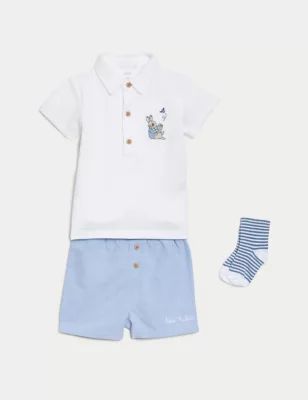 3pc Cotton Rich Peter Rabbit™ Outfit (0-3 Yrs) | M&S Collection | M&S | Marks & Spencer IE