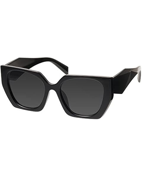 Amazon.com: mosanana Cat Eye Sunglasses for Women Trendy Square Cateye Black Retro Cool Vintage F... | Amazon (US)