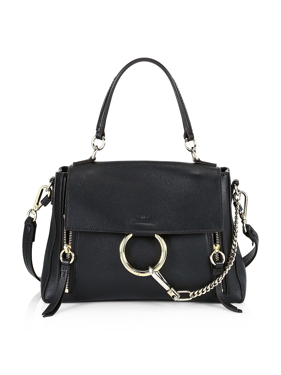 Chloé Women's Small Faye Leather Satchel - Black | Saks Fifth Avenue