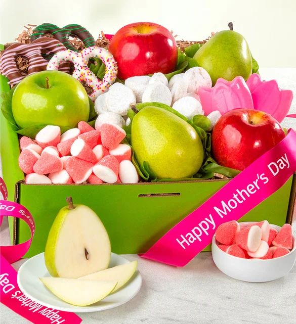Happy Mother’s Day Fruit & Sweets Gift Box | 1800baskets.com