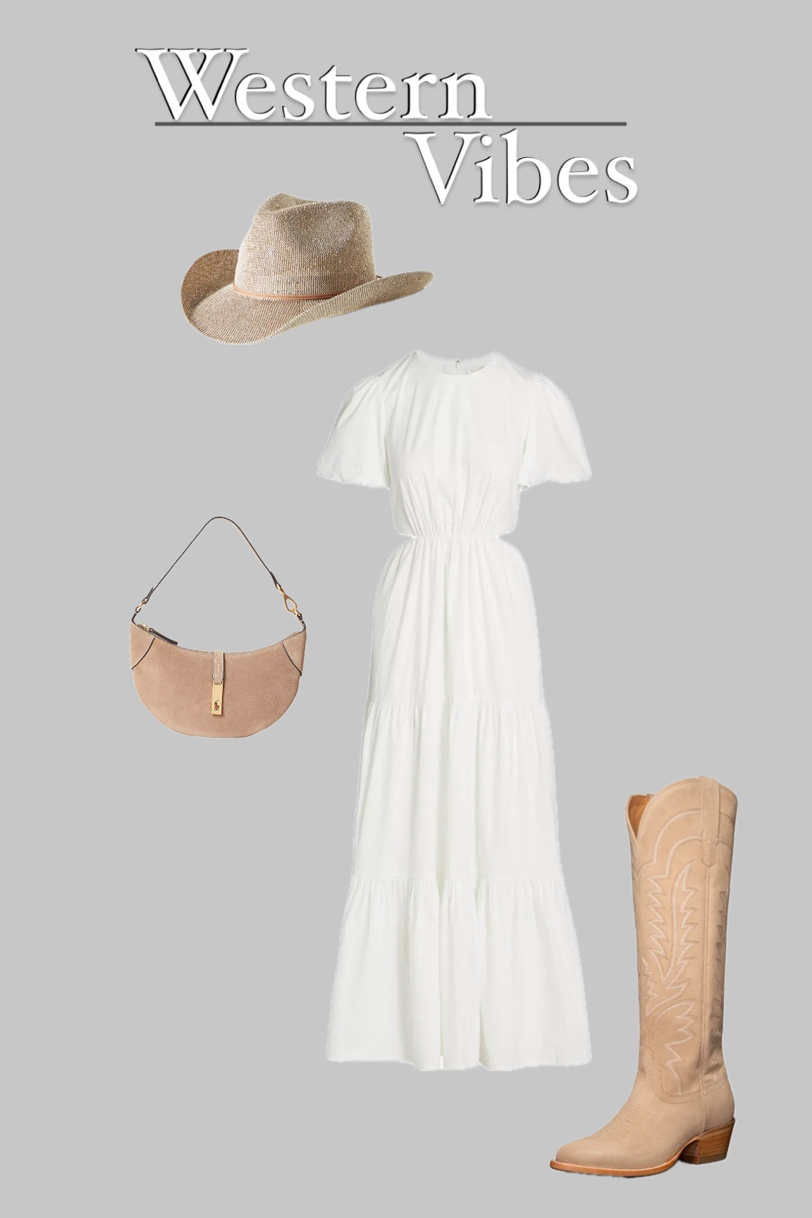 Casual western 
- Hat sparkles 
- Dress is on sale!
- Bag & Shoes - classic

#LTKsalealert #LTKshoecrush #LTKstyletip