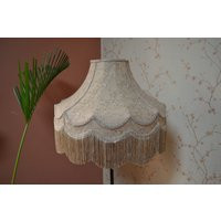 Beige Embroidered Lace Lampshade Victorian Style With Rayon Fringe | Etsy (US)