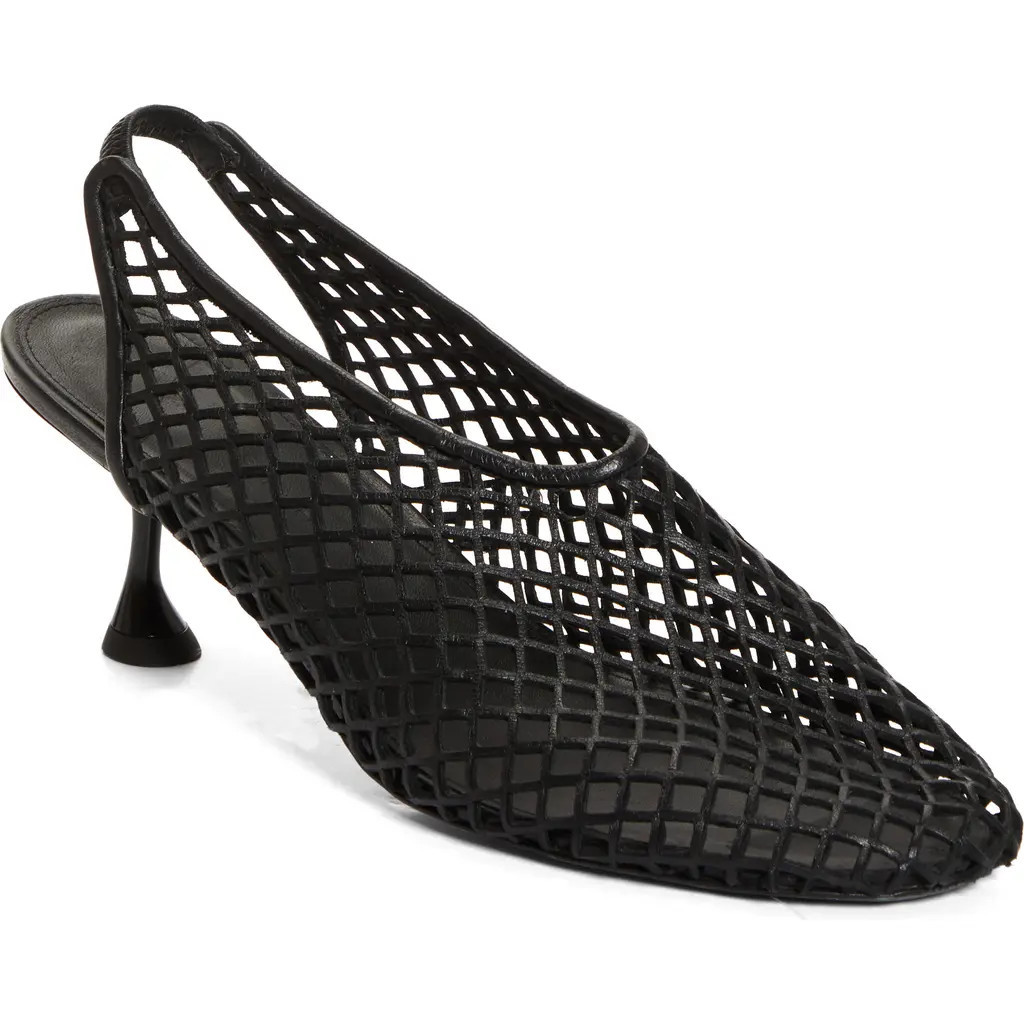 Proenza Schouler Tee Perforated Slingback Pump in 001 Black at Nordstrom, Size 12Us | Nordstrom