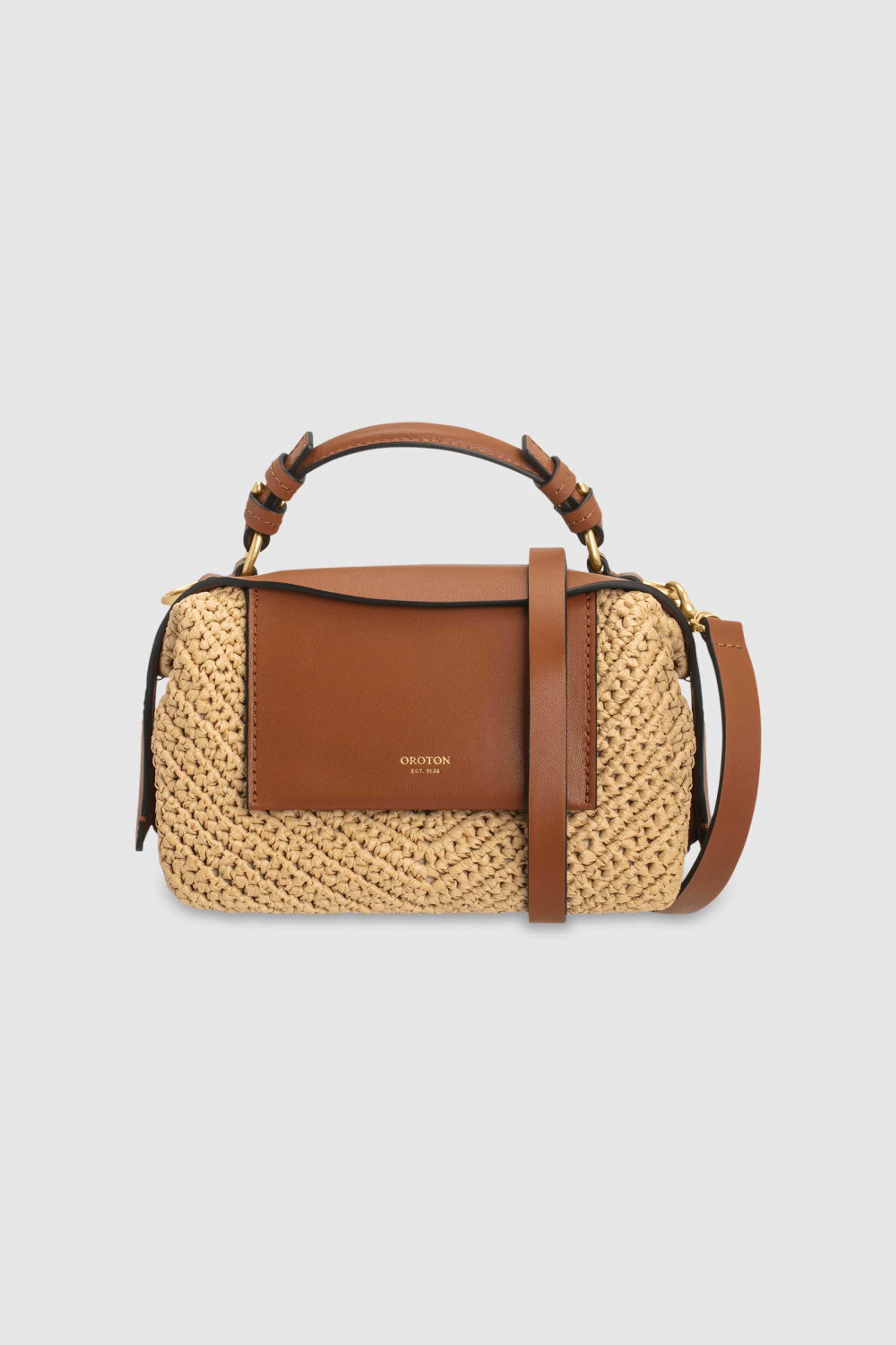 Mica Texture Mini Bowler - Natural/Amber | Oroton | Oroton