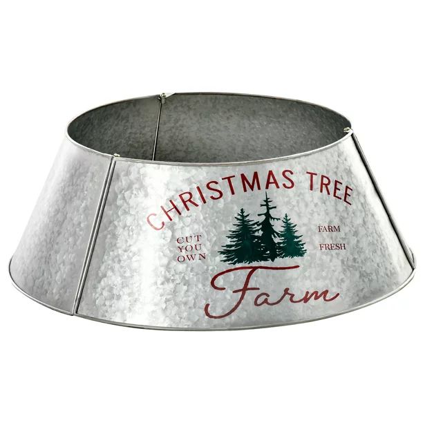 HOMCOM Christmas Tree Collar Steel Tree Ring Skirt Home Xmas Decoration with Christmas Tree Print... | Walmart (US)