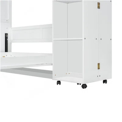 Queen Murphy Bed Wall Bed With Storage Doors, White | Wayfair North America
