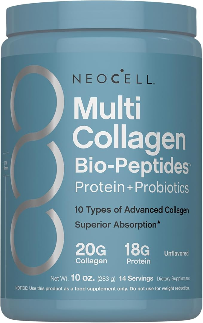 NeoCell Polvo de biop\u00e9ptidos multicol\u00e1geno | 10 onzas | Avanzado con \u00e1cido hialur\... | Amazon (US)