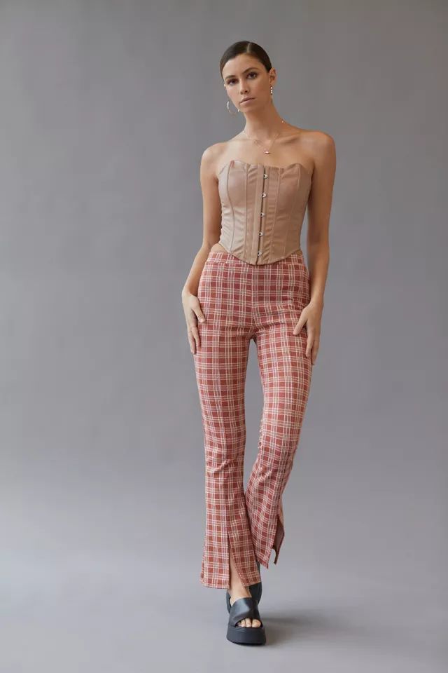 Urban Renewal Remnants Plaid Front Slit Pant | Urban Outfitters (US and RoW)