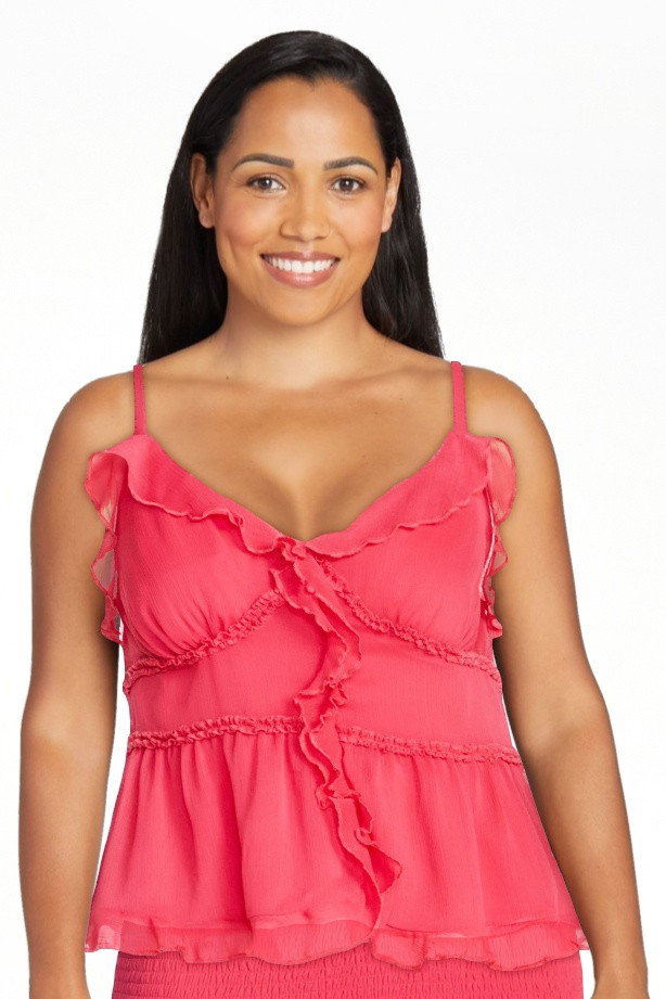 Scoop Women's and Women's Plus Ruffle Camisole Tank Top, Sizes XS-4X | Walmart (US)