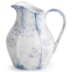 Arte Italica Giulietta French Country Blue Floral Ceramic Pitcher | Kathy Kuo Home