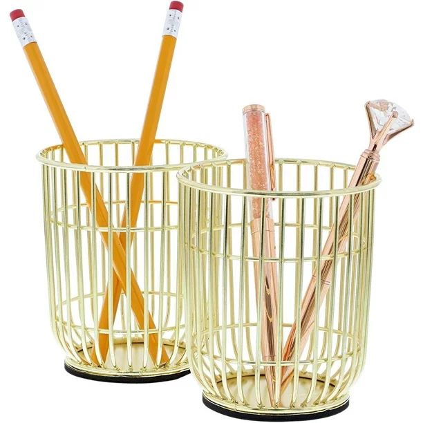 2 Pack Wire Makeup Brush Pencil Cup Holders, Office Supplies, 3.5 x 4 inches | Walmart (US)