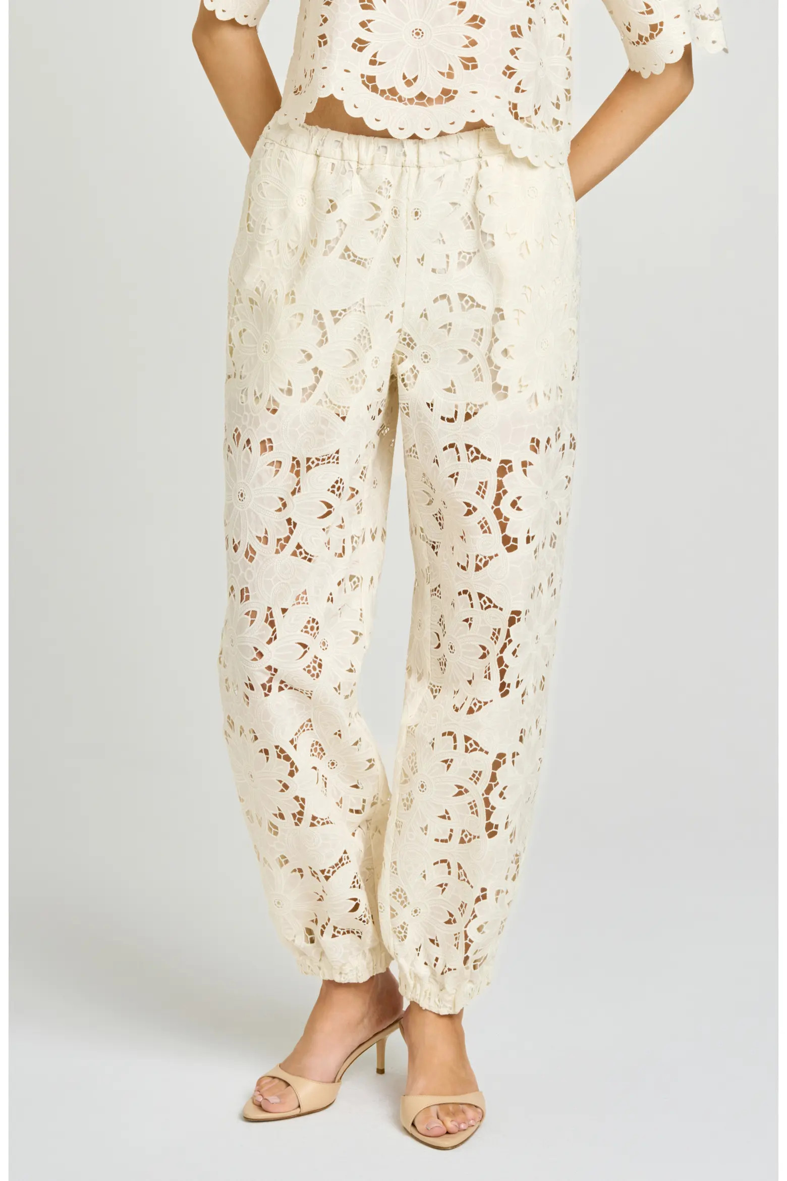 WAYF Steph Floral Cotton Lace Balloon Pants (Women) | Nordstrom | Nordstrom