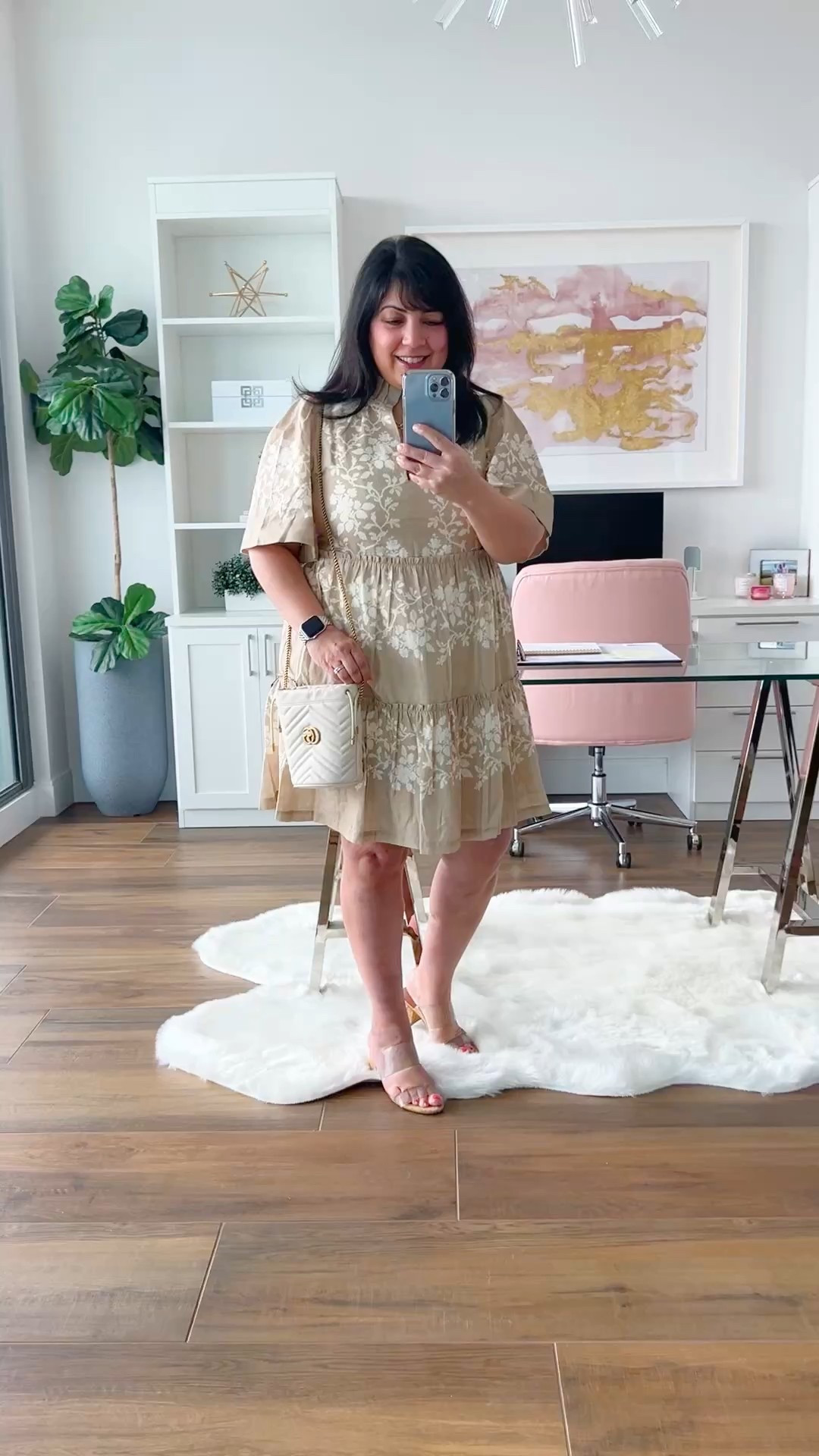 Tuckernuck Sample Sale! Up to 80% off! This gorgeous neutral dress is on sale for $69 (originally $228)! Love this style that works really well on a midsize petite frame. Such a beautiful print and will be great resort wear and vacation outfits. Lightweight and airy dress that will be great for spring and summer too! 

Tuckernuck dress size large. Schutz sandals true to size. Gucci bucket bag. Kendra Scott necklace. #LTKFindsUnder100 

#LTKMidsize #LTKSaleAlert #LTKPetite