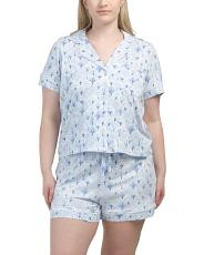 2pc cotton blend scallop print top and shorts set | TJ Maxx