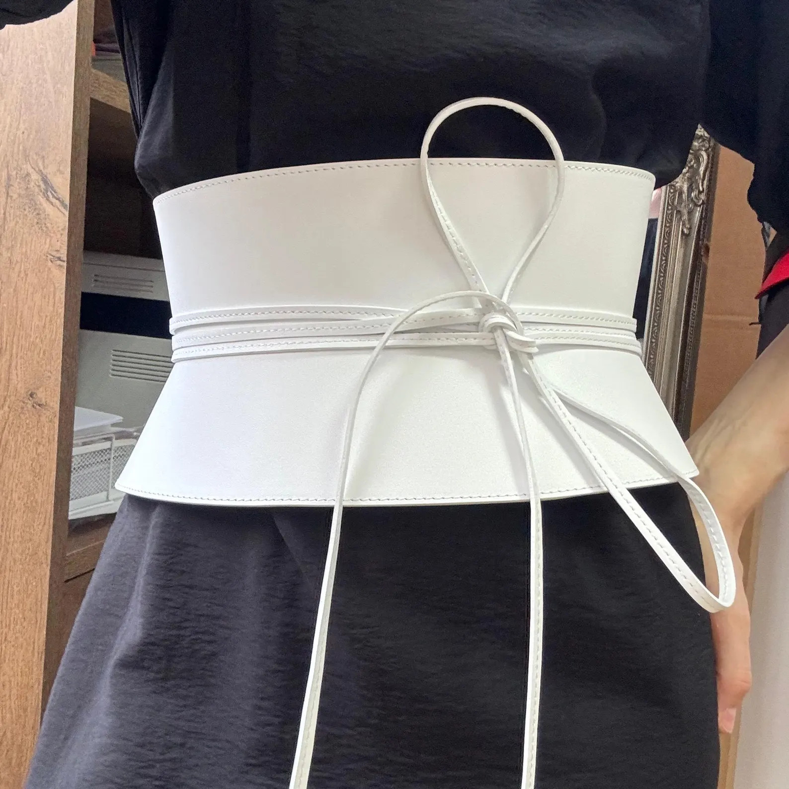XXS - 5XL White Cord Lace Leather Corset, Hourglass Curved Wide Plain Leather Waist Belt - Etsy P... | Etsy (Global)