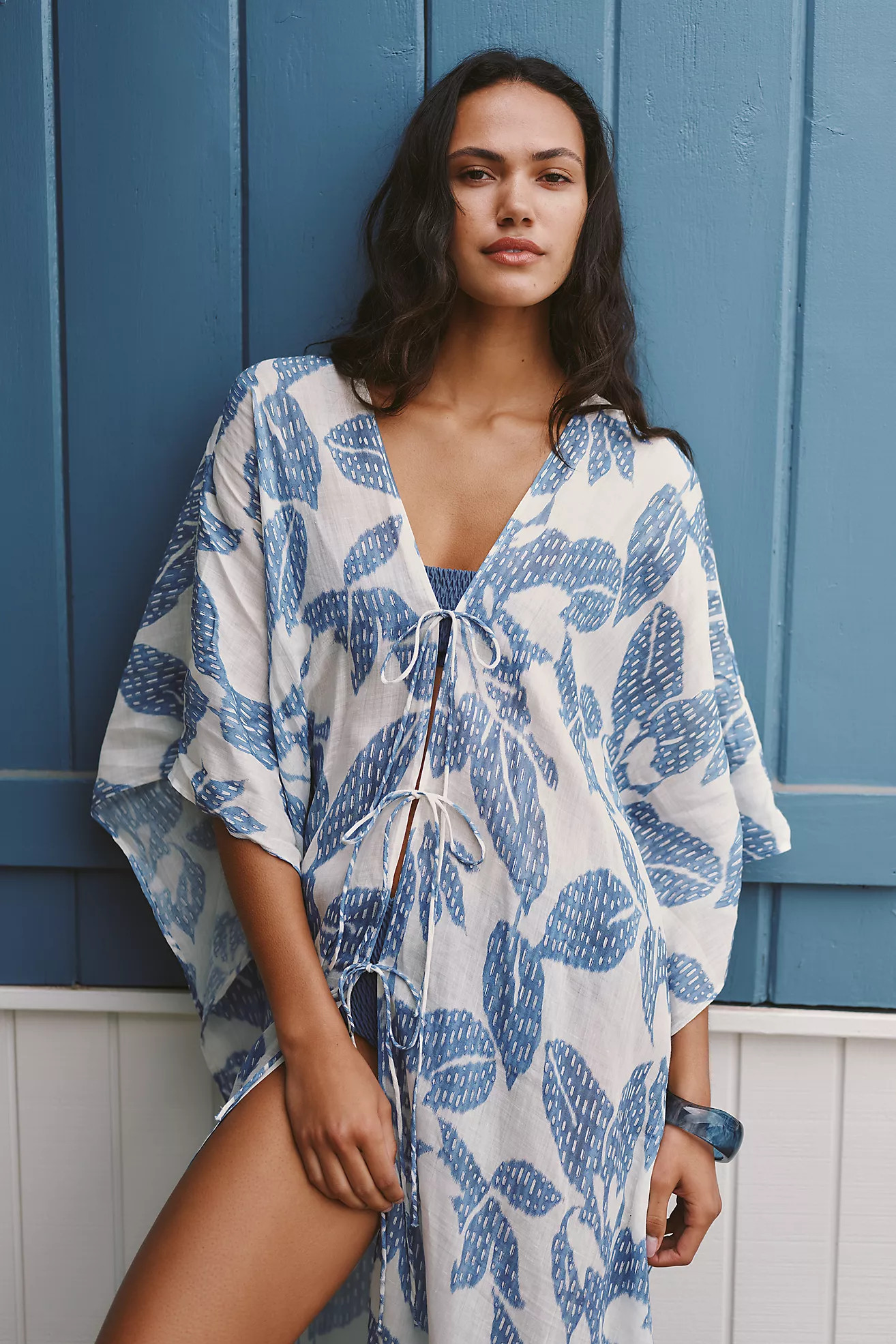 Celandine Botanical Sheer Kaftan | Anthropologie (US)