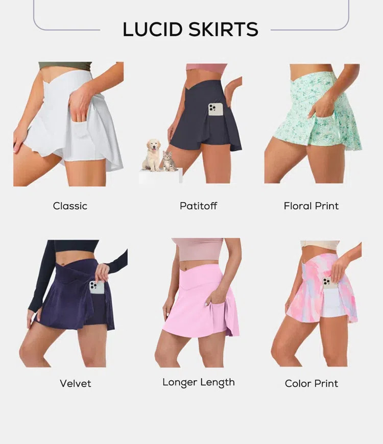 Women’s Everyday Cloudful™ Air Crossover 2-in-1 Side Pocket Cool Touch Tennis Skirt-Lucid - H... | HALARA