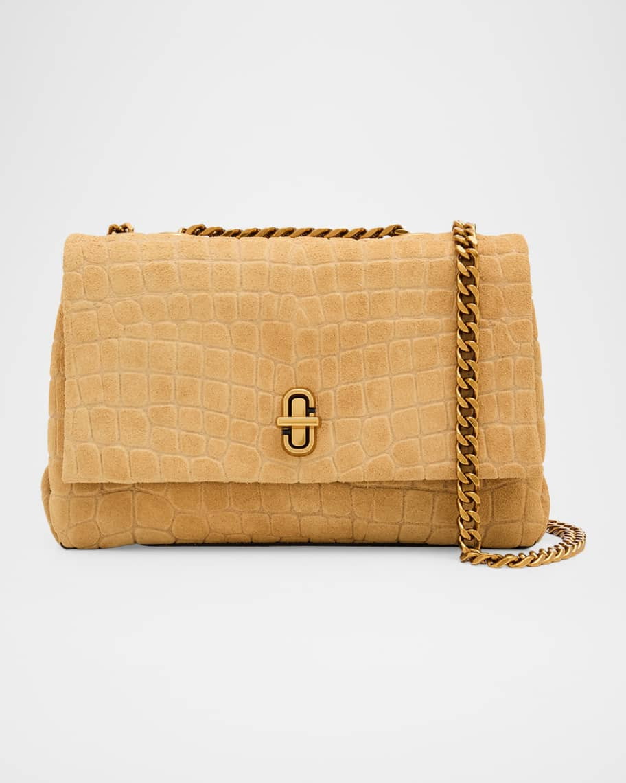 Marc Jacobs The Croc-Embossed Suede Slim Dual Convertible Shoulder Bag | Neiman Marcus