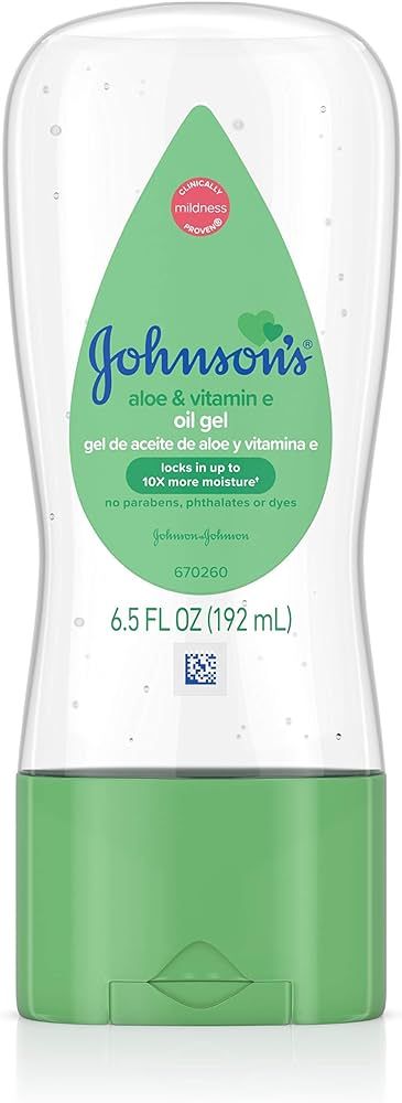 Johnson's Baby Oil Gel with Aloe Vera & Vitamin E, Hypoallergenic Baby Skin Care, 6.5 fl. oz | Amazon (US)