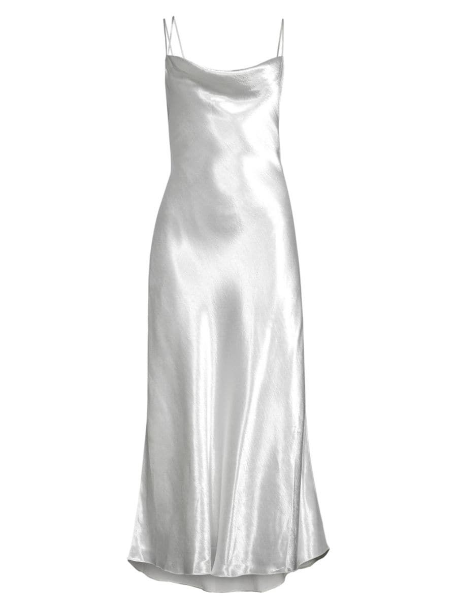 Tati Satin Open-Back Midi-Dress | Saks Fifth Avenue
