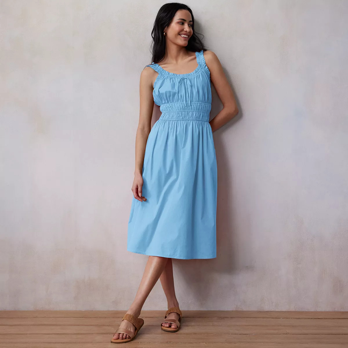 Women's LC Lauren Conrad Shirred Tank Midi Dress | Kohl's