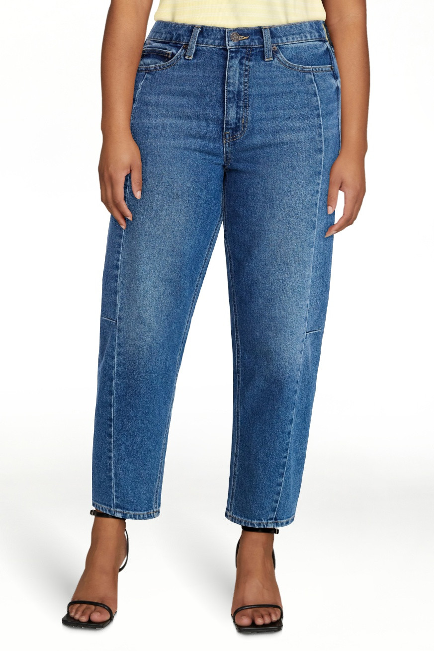 Time and Tru Women's High Rise Barrel Jeans, 28" Inseam, Sizes 0-20 | Walmart (US)