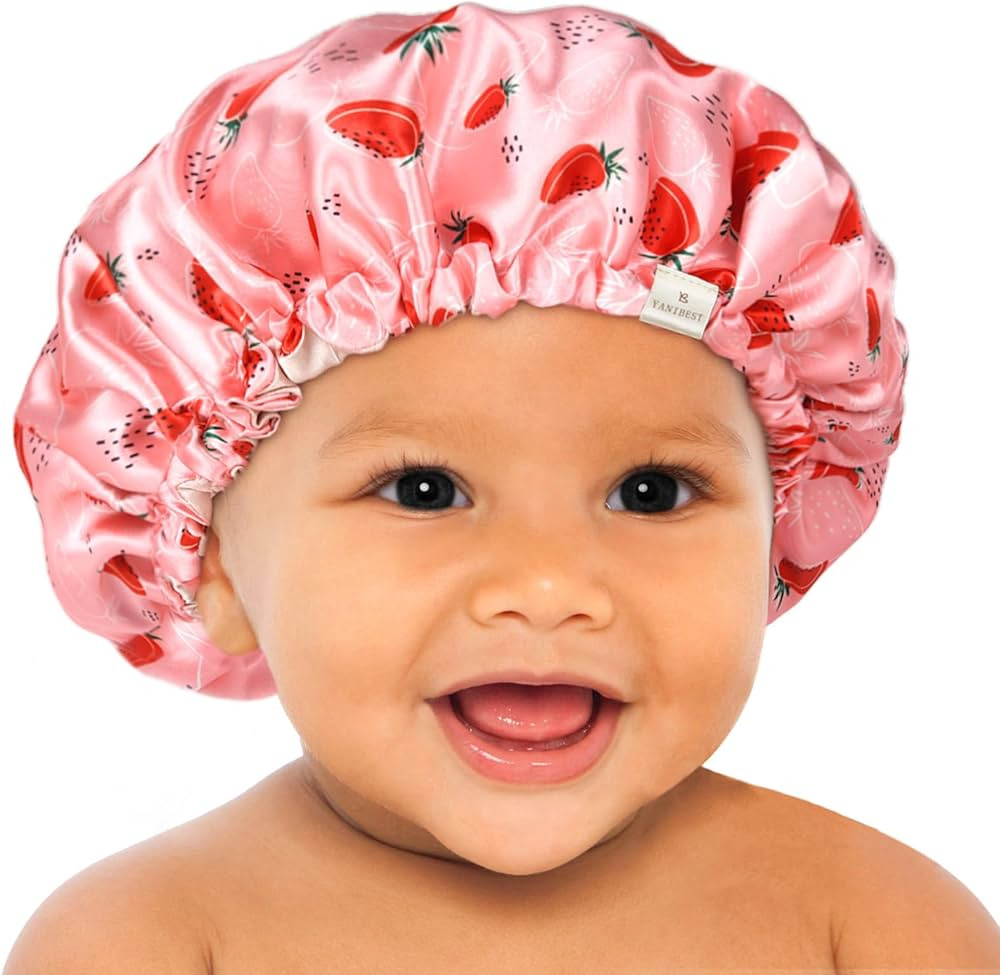 YANIBEST Baby Satin Bonnet Sleep Cap - Double Layer Reversible Adjustable Silky Satin Cap for Inf... | Amazon (US)