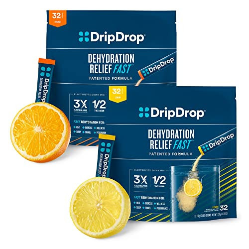 DripDrop Hydration - Electrolyte Powder Packets - Lemon & Orange Citrus Bundle - 64 Count | Amazon (US)