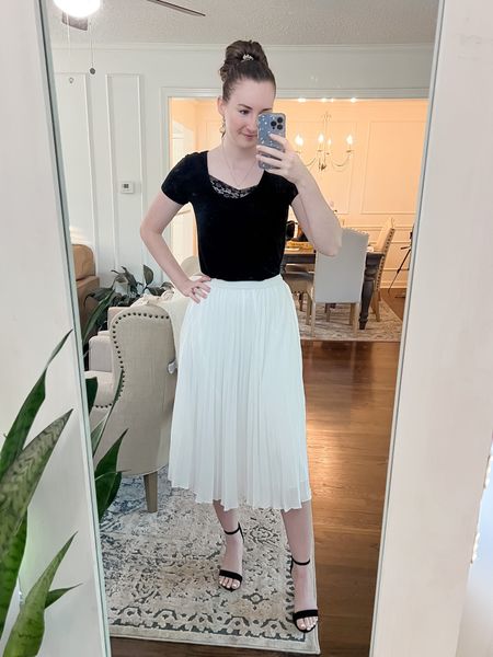 Modest summer work outfit white pleated skirt

#LTKworkwear #LTKSeasonal #LTKunder50