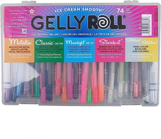 Sakura Gelly Roll Pens Gift Set, Ice Cream Smooth Gel Ink with Special Effects, 74 Pens 57361 | Amazon (US)