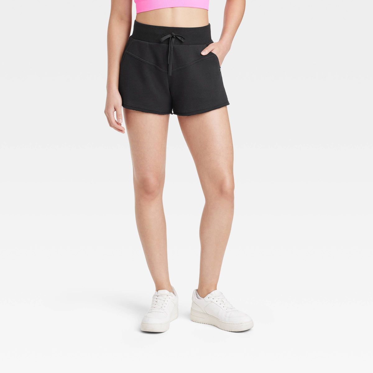 Women's Fleece High-Rise Shorts 3" - JoyLab™ Black XS | Target