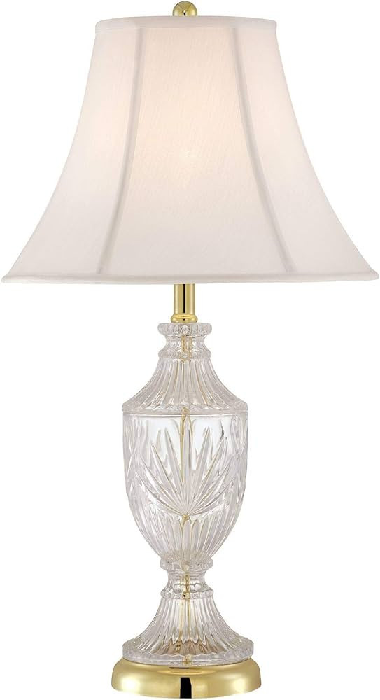 Regency Hill Traditional Glam Style Table Lamp 26.5" High Cut Glass Urn Brass Gold Metal Clear Wh... | Amazon (US)