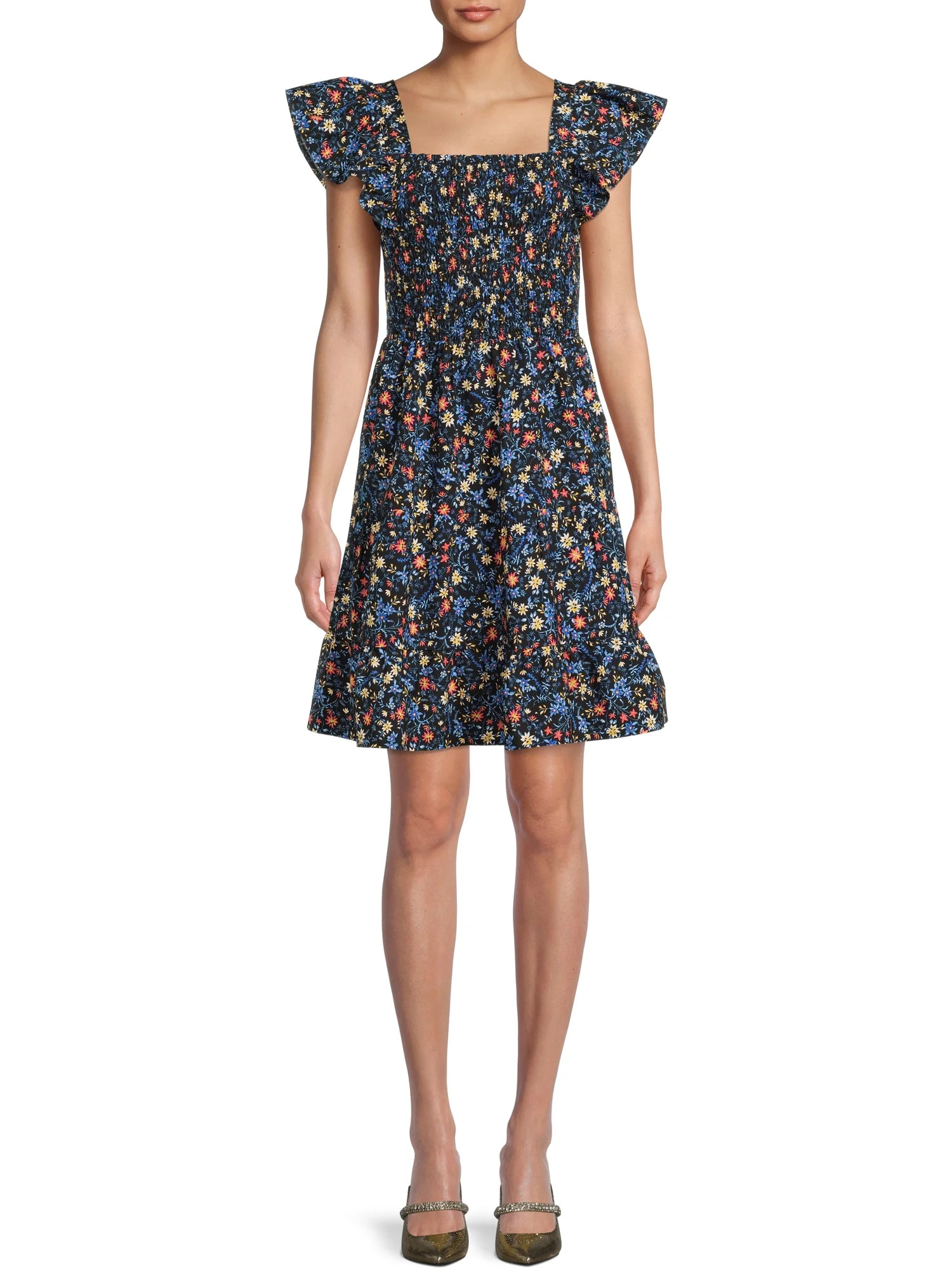 Time And Tru Women's Smocked Eyelet Dress | Walmart (US)